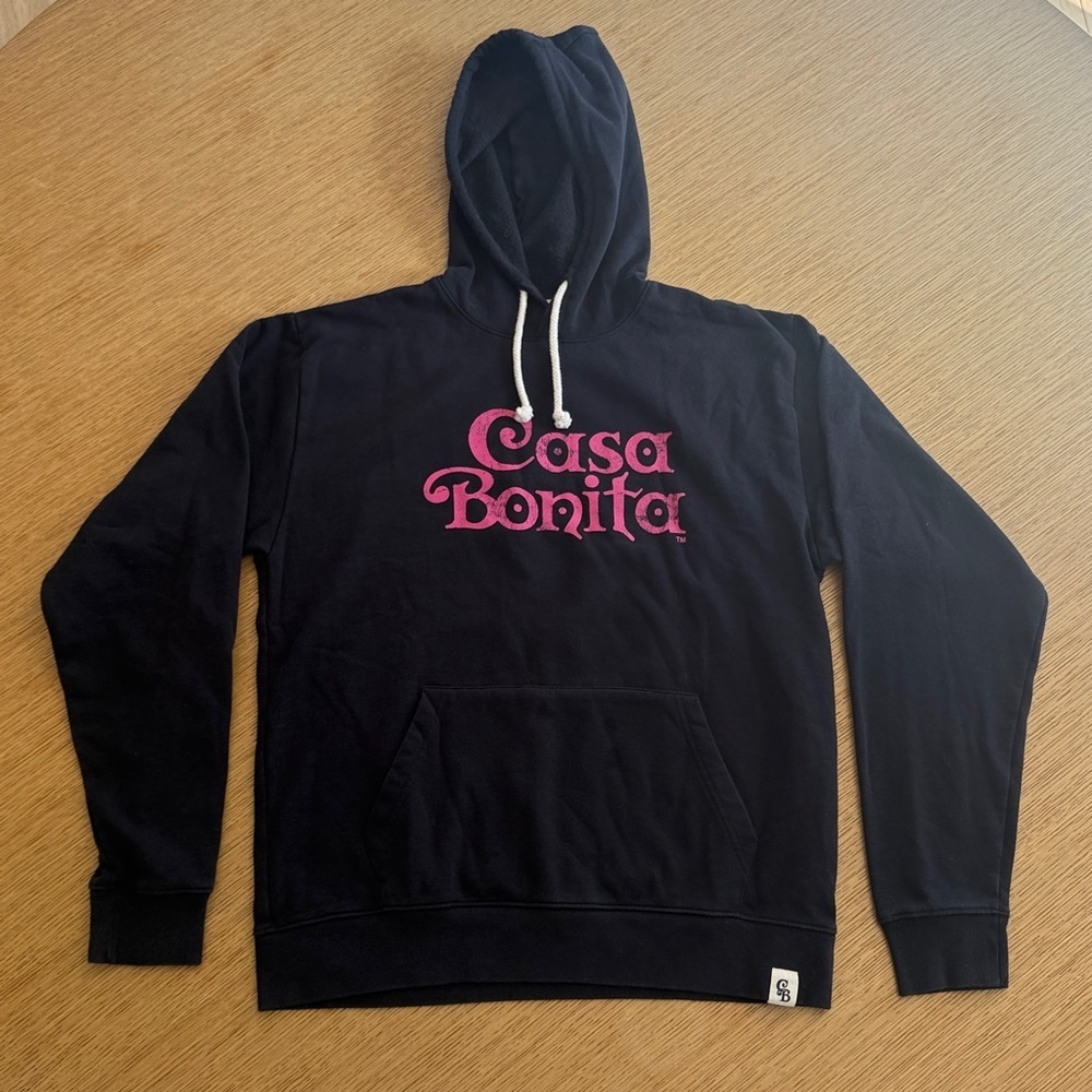 Casa Bonita Black Hoodie with Pink Logo